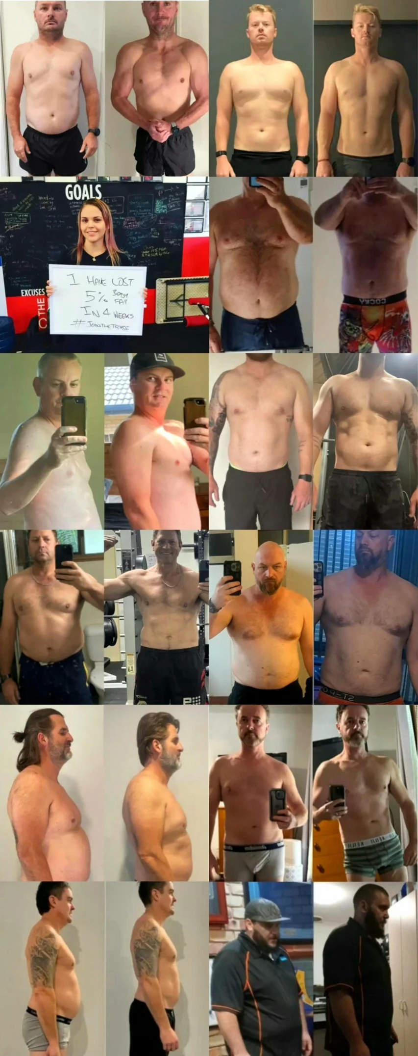 Client body transformations before and after results - Perth personal trainer Coach Ryan